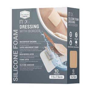 Sterile silicone foam dressing 12.5x12.5cm(10)