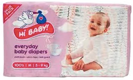 Hi Baby Everyday Diapers Med 5-9kg 100