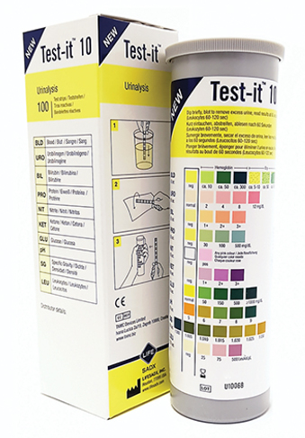 Urinalysis Test Strips - 10 Parameter 100's