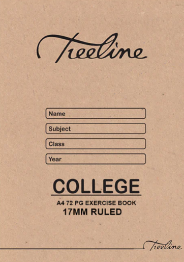 College Exercise Books - A4 72 pg 17mm Ruled