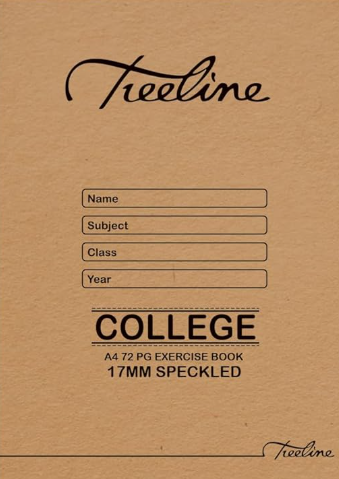 College Exercise Books - A4 72 pg 17mm Ruled Speckled