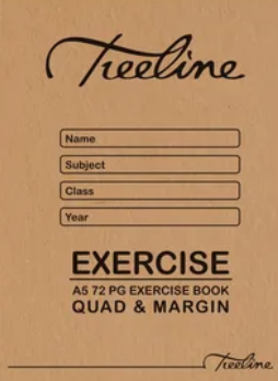 Exercise Books - A5 72 pg Quad & Margin