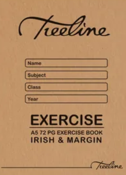 Exercise Books - A5 72 pg Irish & Margin