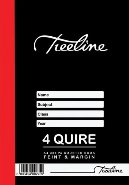 Counter Books - Hard Cover Sewn/Stitched - 4 Quire - A4 384 pg - Feint & Margin