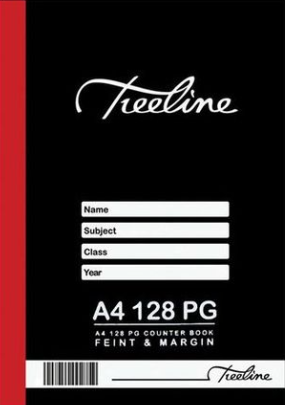 Counter Books - Hard Cover Sewn/Stitched - 4 Quire - A4 128 pg - Feint & Margin