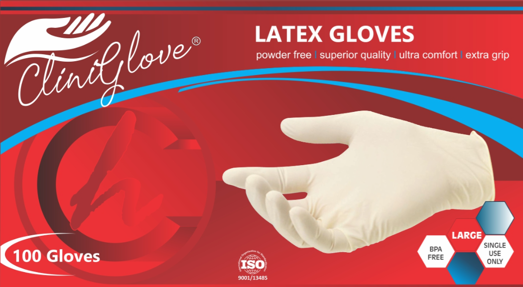 Latex Gloves Powder Free – Large 100s - Image 1