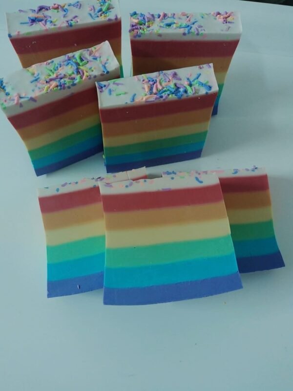 Rainbow soap scented in purple plum